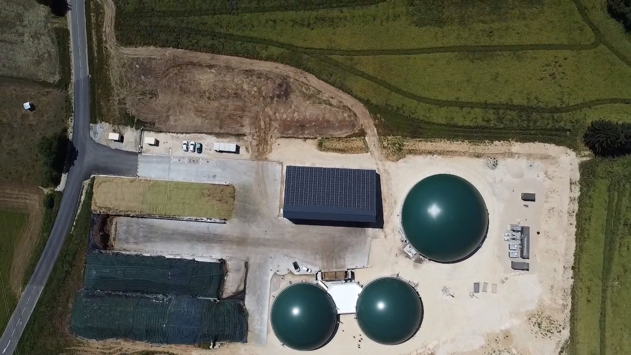 Vue du haut unité de méthanisation