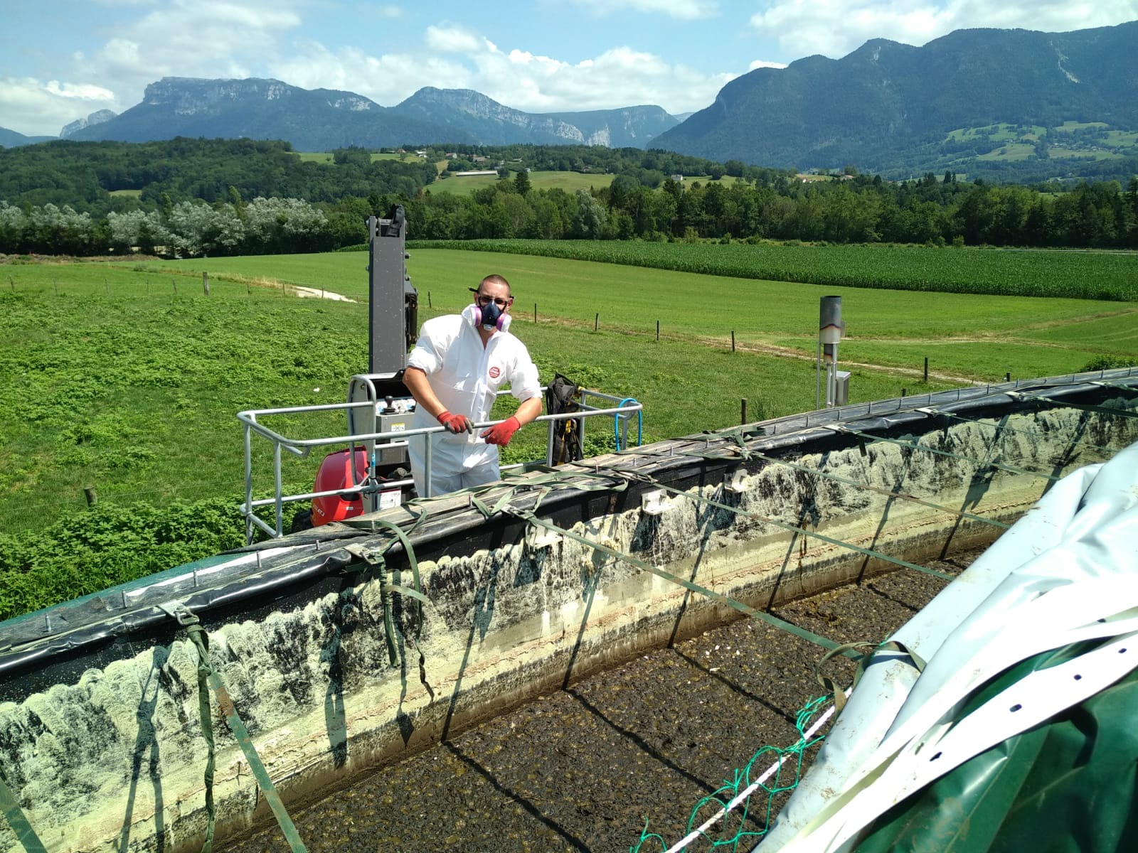 Débâchage cuve